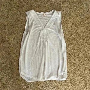 Greige white tank with lace detail size M